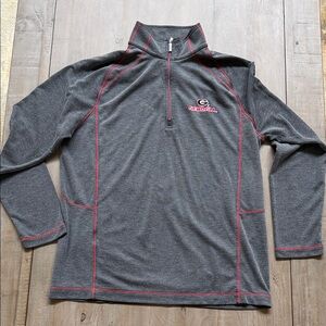 Tommy Bahama Georgia Bulldogs Gray and Red 3/4 Zip Pullover Small